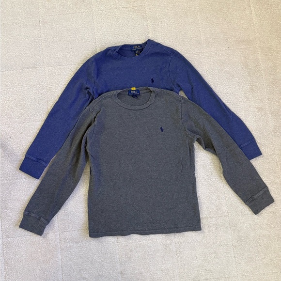 Ralph Lauren Blue & Gray Long Sleeve Tees - Picture 5 of 8